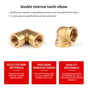 O fabricante pode personalizar o encaixe de tubo de cotovelo com dentes internos de latão com ângulo reto de 90 graus