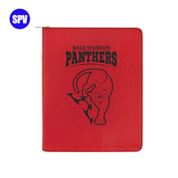 Carpeta de archivos versátil de moda con bandas elásticas Carpeta de 6 anillas Portafolio A5 Cremallera PU Cuero Padtfolio