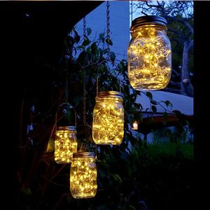 Lámpara solar transfronteriza estilo Mason, lámpara colgante decorativa para patio exterior, botella de vidrio creativa estilo Instagram para deseos - Product Image 2