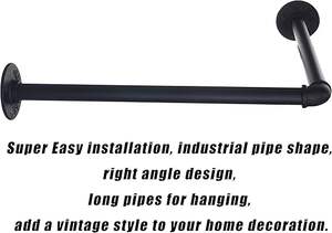 <span class=keywords><strong>Porte</strong></span>-vêtements industriel pour tuyaux <span class=keywords><strong>Porte</strong></span>-vêtements mural en fer à <span class=keywords><strong>angle</strong></span> droit avec vis Présentoir de stockage à domicile pour bricolage - Product Image 3