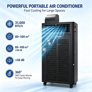 Industrial Portable Air <b>Cooler</b> 31,000 BTU R-410A Refrigerant Commercial Mobile <b>AC</b> with Adjustable Air Outlet 220V Cooling System - Product Image 3