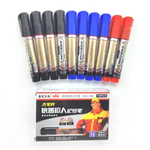 Black/blue/red 3 Colors No Erase Permanent Marker Works On Plastic,Wood,Stone,CD,Metal And Glass