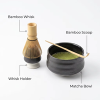 Ensemble de thé matcha de haute qualité Kingze, fouet en bambou, fouet à matcha Chasen, support en céramique fait main pour fouet Chasen