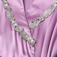 Robe en satin de polyester solide à taille élastique pour femmes, de haute qualité et tendance, ensemble de vêtements décontractés pour dormir, printemps automne