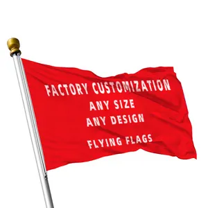 Banderas promocionales voladoras de fábrica Logotipo de impresión de tela de poliéster de 3x5 pies Banderas de bandera personalizadas de 3x5 pies con logotipo Impresión personalizada