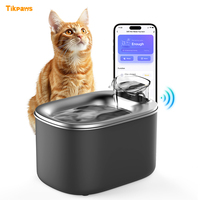 Fontaine à eau pour chat OEM 4L WiFi Tuya App, plateau en acier inoxydable, fontaine à eau automatique à écoulement continu, ultra silencieuse, distributeur d'eau potable pour animaux de compagnie