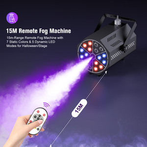 Mesin kabut Halloween, Mini 500W 18 LED RGB 3 in 1 peralatan efek panggung LED untuk pernikahan DJ disko kelab malam mesin asap - Product Image 6