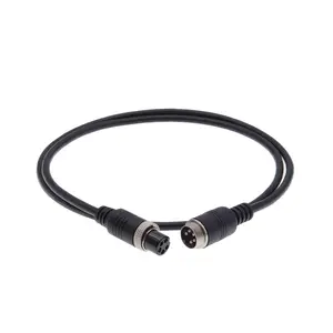 Source suppliers wholesale 5 core male to female aviation plug joint wire Black pvc five pin straight circular cable