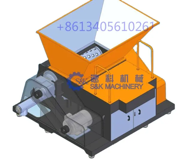 Double Shaft Steel Scrap Shredders For Electric Cables Plastic Crusher Machine Waste Textile Aluminum Can Shredding Machine