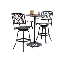 Ensemble de table à manger d'extérieur moderne Hifine HFCS-001 avec structure en aluminium et chaises résistantes aux intempéries