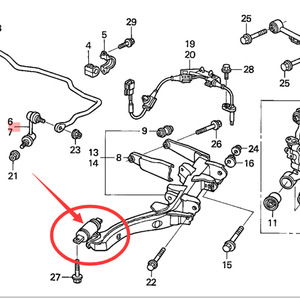 บูชปีกนกหลัง Honda Odyssey RB1 รุ่น 52370-SFJ-010 52371-SFJ-010 อะไหล่ทดแทน - Product Image 1