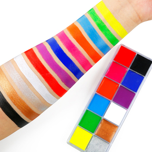 Bộ Sơn Dầu Neon Dành Cho Bữa Tiệc Halloween Bộ Dụng Cụ Trang Điểm Cơ Thể Chuyên Nghiệp 12 Màu Xăm Mặt Sơn Cơ Thể Sơn Dầu - Product Image 2