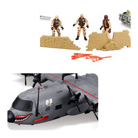 Jouet d'avion militaire électrique EPT avec lumière et son, modèle d'avion de chasse, jouets de l'armée aérienne avec 3 mini-soldats pour enfants
