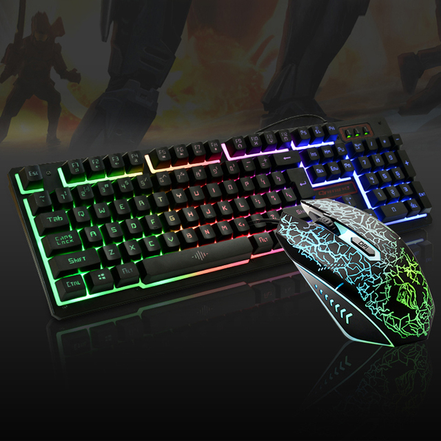 PC Gaming Keyboard and Mouse Combo Wired USB 104 Key RGB Backlight Set for Desktop Computer Windows Laptop Compatible