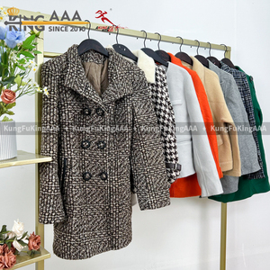 Casaco de Lã Feminino Usado por Atacado, Com Forro de Fleece, Casual, Tecido Misturado, Vintage para o Inverno - Product Image 3