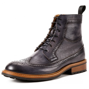 Botas de Cuero para Hombre de Alta Calidad, Hechas a Mano, para Otoño e Invierno, para Ropa de Exterior - Botas Duraderas - Product Image 1