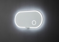 Miroir mural ovale intelligent à LED moderne pour salle de bain, avec éclairage arrière en aluminium à effet d'eau courante, miroirs de bain illuminés
