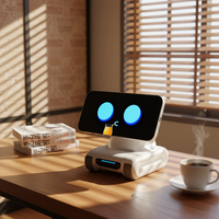Support de smartphone multifonctionnel en forme de robot - Décoration de bureau pliable, support mobile mains libres réglable, IA futuriste