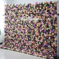 3d Stof Kunstmatige Bloem Muur Decor Blauw Groen Decor Muur Met Heldere Bloemen