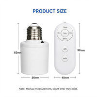 Portalámparas Inteligente E27 con Control Remoto, Función de Temporizador, Sensor de Movimiento PIR, Adaptador de Enchufe de Iluminación Inalámbrico Universal para PC