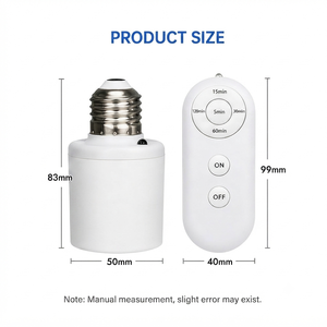 Support de lampe intelligent E27 avec télécommande, fonction minuterie et capteur de mouvement PIR - Adaptateur de prise d'éclairage sans fil universel - Product Image 6