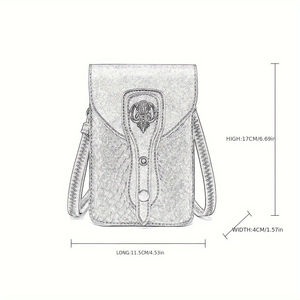 กระเป๋าสะพายไหล่สตรีมพังค์ขนาดเล็กแนววินเทจของผู้หญิงกระเป๋าสะพายข้างลายงูหัวรถจักร - Product Image 4