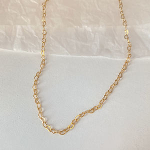 EMancoステンレス鋼ハートリンクチェーンネックレスゴールドメッキハートチョーカーネックレス防水ジュエリーネックレス卸売 - Product Image 5