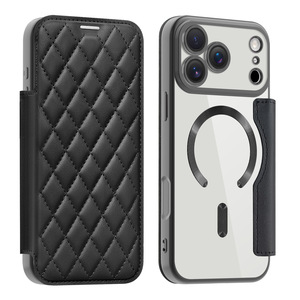 Funda de cuero magnética hueca Yadun con ranura para tarjetas y cubierta transparente para teléfono IP17PRO 17PROMAX - Product Image 5