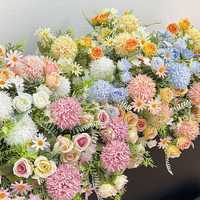 Bouquet de fleurs artificielles modernes en gros, mélange de roses, chrysanthèmes et marguerites, pour centres de table de mariage, Noël, et décoration florale de maison