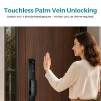 Cerradura Inteligente WiFi SJJ Totalmente Automática TTLock Tuya con Reconocimiento Facial, Vena de la Palma, Cámara de Mirilla, Videoportero, Desbloqueo Remoto y Control en la Nube