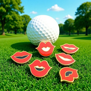 Cartoon Mouth Metal Enamel Badge Golf Hat Pin Alloy Butterfly Buckle Decoration - Product Image 1