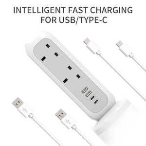 UK Type G Power Strip with <strong>USB</strong> C Ports, 11 Way Outlets Protection Plug, <strong>Extension</strong> <strong>Lead</strong> for UAE - Product Image 4