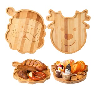 Bandejas Navideñas de Madera con Forma de Papá Noel y Reno, Plato para Servir, Color Madera Natural, Diseño Personalizable - Product Image 5