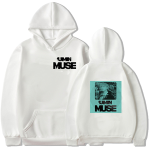 Kpop Jimin Nàng Thơ hoodie biểu tượng tùy chỉnh looped Bông Hoodie mùa xuân và mùa thu mùa rắn màu sắc áo thiết kế - Product Image 3