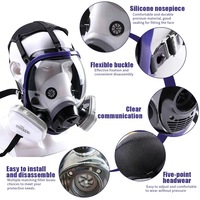 Masque à gaz sphérique intégral de qualité industrielle certifié CE avec filtre à charbon actif remplaçable pour la protection respiratoire