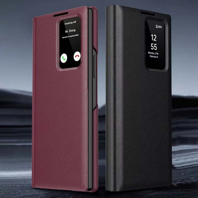 smartjoyF011 Wholesale Flip Phone Case with Smart Window for Samsung S25 S24 S23 Ultra Z Fold 7 6 5 4 Luxury Mobile Cover