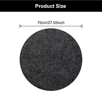Tapis rond antidérapant de 27,5 pouces en feutre pour fauteuils inclinables, protecteurs de sol pour fauteuils inclinables et chaises pivotantes sur sols en bois dur