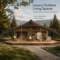 Tente de villa BOTEEN de luxe 1050g à membrane tendue, double couche, quatre saisons, 3 portes, imperméable, coupe-vent, écologique, solution tout-en-un