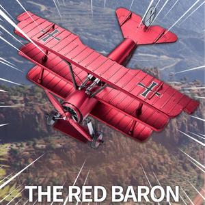 Piceccool fokker <span class=keywords><strong>DR</strong></span>-1 triplane <span class=keywords><strong>DIY</strong></span> 3D เพื่อการศึกษาของเล่นโลหะปริศนาของขวัญคริสต์มาสสำหรับผู้ใหญ่และเด็ก - Product Image 3