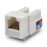 Coupleur et prise Keystone Cat3 RJ12 6P6C avec contacts en bronze phosphoreux et plaqués or, boîtier en PC
