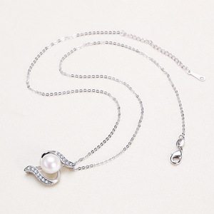 Collar de Perlas de Agua Dulce con Incrustaciones de Circonita en Oro Blanco de Moda al por Mayor, Joyería Versátil Chapada en Cobre - Product Image 4