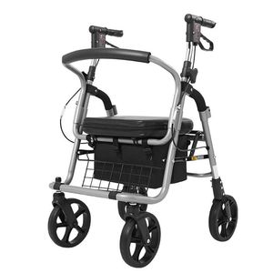 Lightweight Aluminum Alloy <b>Rollator</b> <b>Walker</b> <b>With</b> <b>Seat</b> And Basket For Elderly Mobility Assistance - Product Image 5