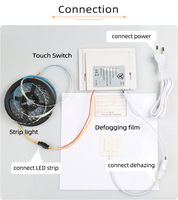 Contrôleur tactile capacitif intelligent TSP-002 pour miroir LED monochrome, variateur d'intensité et anti-buée, 110V-240V, boutons tactiles 1-5mm