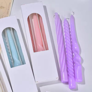 Lot de 3 bougies spirales colorées pour la décoration de la table à manger, des mariages et des fêtes, pour une ambiance élégante - Product Image 3