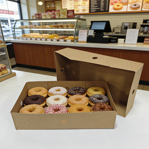 <span class=keywords><strong>Plateau</strong></span> carré pliable écologique et recyclable en carton kraft pour pique-niques, fêtes et repas emballés - Product Image 2