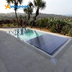 Alibaba proveedor superior eléctrico automático policarbonato piscina cubierta listones