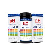 Tiras Reactivas de pH de Alta Sensibilidad 0-14, Papel Reactivo de pH Rápido y Preciso para Pruebas de Líquidos, 100 Tiras