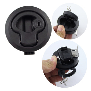Loquet de verrouillage circulaire noir en plastique marin pour remplacement et réparation de portes de toilettes de bateaux et de camping-cars - Product Image 2