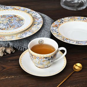 Service de table en céramique de porcelaine à motifs floraux, 20 pièces, pour restaurant - Product Image 2
