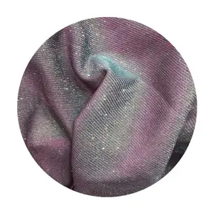 Ready goods polyester two tone reflective color glitter lurex moonlight fabric with glitter for wedding dress